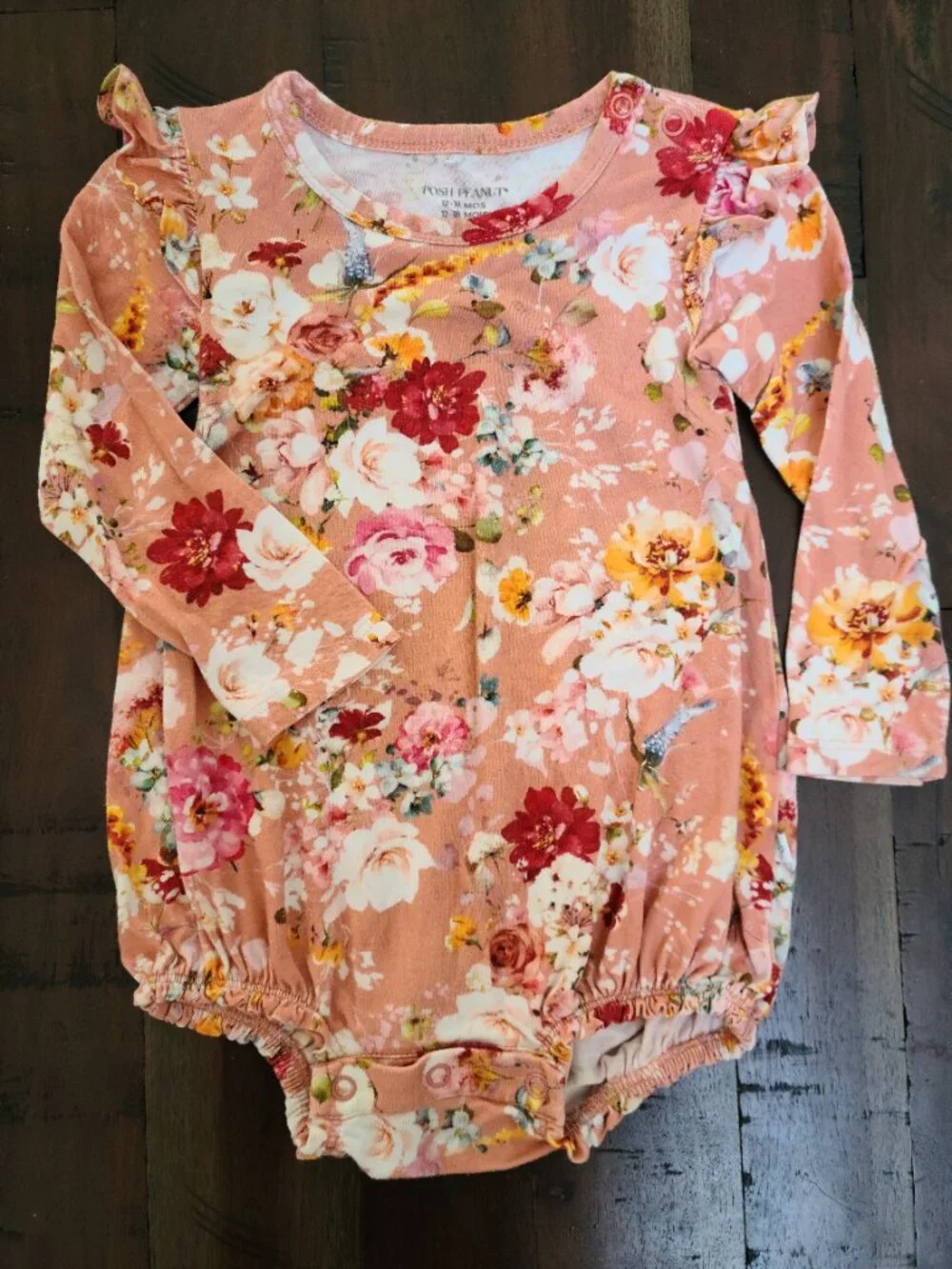 Posh Peanut Long Sleeve Ruffled Bubble Romper - Celia